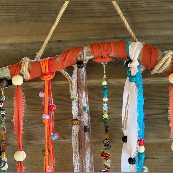Handmade Boho Style Wind Chimes | Tiny Bells | Yard Art | Earthy Outdoor Decor - Picture 10 of 14